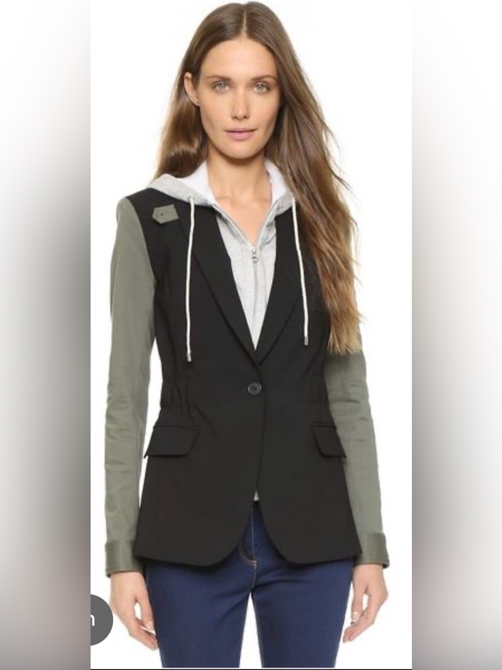 Veronica Beard- Size 6- Two-Tone Army Green Wool Blazer